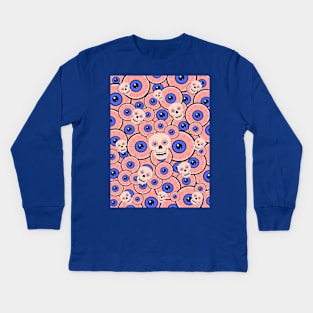 Bloodshot Skulls And Eyeballs Kids Long Sleeve T-Shirt